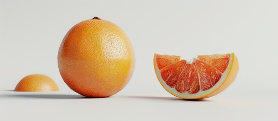 Poster - Fresh grapefruit on a white background with a clipping path perfect for display with copy space image
