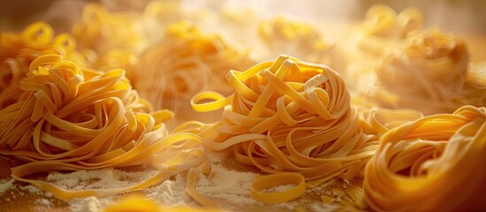 Poster - Homemade pasta is a delightful culinary creation that tastes exquisite. . image with copy space