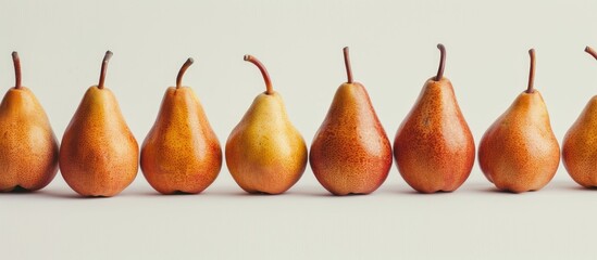 Poster - Conference pears arranged on a white backdrop providing room for additional imagery