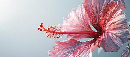 Poster - Detailed close up image of a hibiscus flower with copy space image available