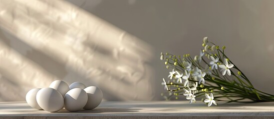 Poster - Eggs on a table with copy space image