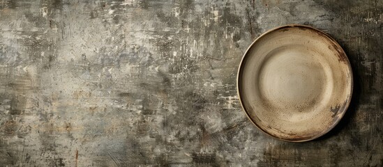 Poster - A rustic plate with a fresh zephyr on a neutral backdrop providing copy space image