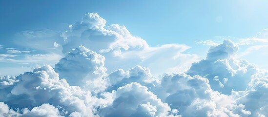 Aufkleber - Beautiful panorama of soft clouds set against a blue sky creating a natural composition with copy space image