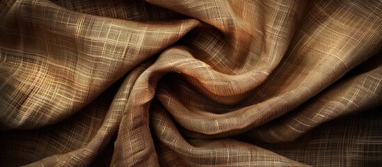 Aufkleber - Natural textured brown linen fabric perfect for backgrounds with copy space image