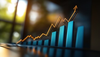 Poster - Growth and Success with Ascending Bar Chart