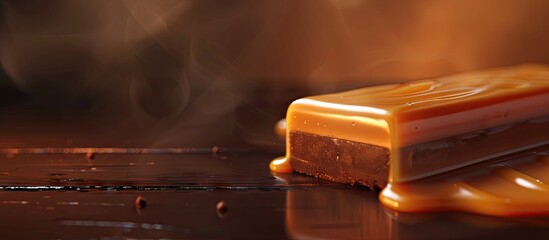 Poster - Candy bar featuring a luscious caramel layer ideal for advertising with a copy space image