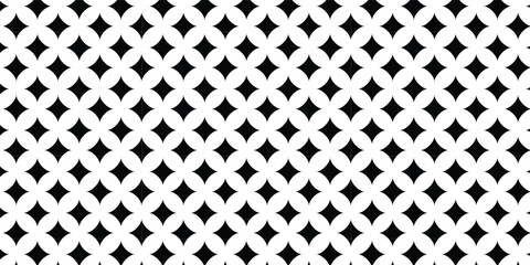 black and white vector seamless pattern with small diamonds , star shapes ,rhombuses .abstract black