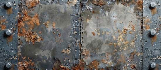 Poster - Background featuring abstract industrial elements like metal and cement with space for adding images. copy space available