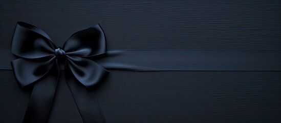 Poster - Bow placed against a black backdrop with copy space image