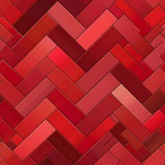 Wall Mural - Abstract red herringbone pattern in varying shades of crimson and ruby.