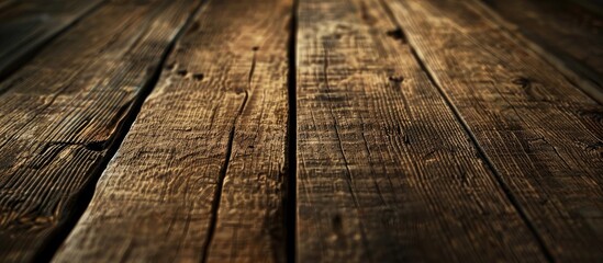 Poster - Old oak wood background with a unique perspective angle view ideal for adding text or images copy space image available