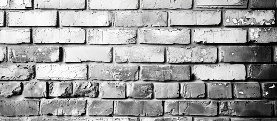 Poster - Light brick wall in high key background with black and white copy space image