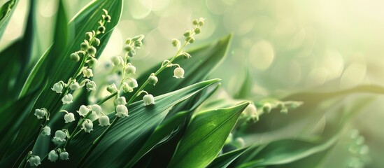 Aufkleber - A beautiful lily of the valley with copy space image