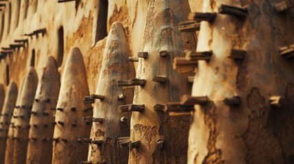 Poster - minarets, highlighting the detailed craftsmanship of the mud-brick construction.