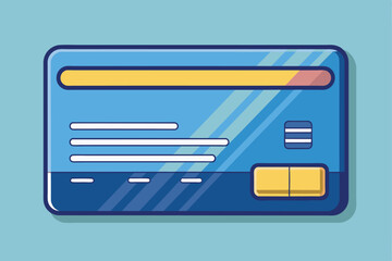 Fototapete - A minimalist vector design of a credit card icon, emphasizing clarity and simplicity in its representation.