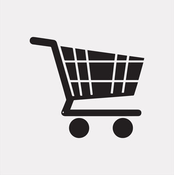 black Friday Shopping cart vector silhouette on a white background
