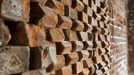 Poster - the use of recycled bricks in construction supports sustainability and environmental conservation.
