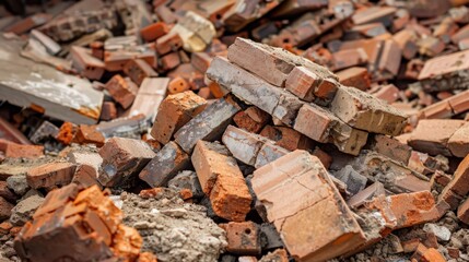 Poster - the use of recycled bricks in construction supports sustainability and environmental conservation.