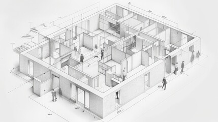Poster - The visualization of blueprint perspectives, such as isometric views and cross-sections, enhances spatial comprehension