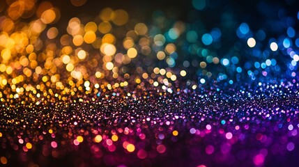 Wall Mural - A close up of a colorful bokeh background with lots of lights