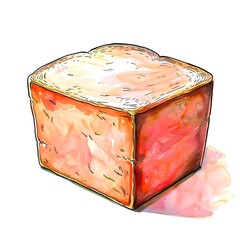 Sticker - Watercolor illustration of a loaf of bread