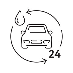 Sticker - Car wash line icon. Car service element