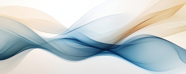 Wall Mural - Abstract flowing waves with blue and beige