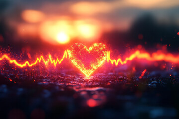 Poster - A heartbeat line gradually turning into a solid, continuous line, symbolizing stability and assurance,