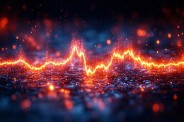 Poster - A heartbeat line gradually turning into a solid, continuous line, symbolizing stability and assurance,