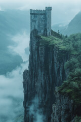 Poster - A single tower, rising from the mist in the center of the vale, known as the Sentinel and filled with ancient secrets,