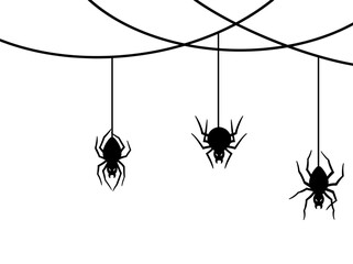 Sticker - Halloween Spider webs Line Art Illustration