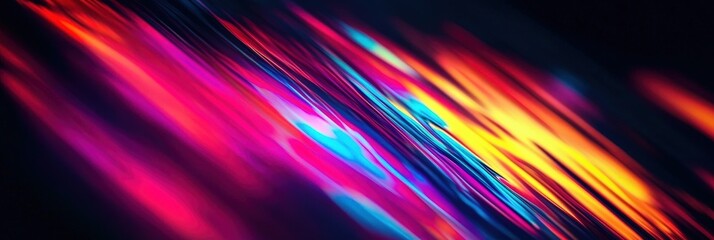 Wall Mural - Abstract Neon Light Streaks on black background