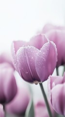 Wall Mural - Close-up of pink tulip flowers with