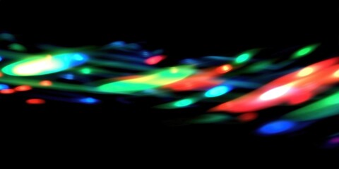 Sticker - Abstract Colorful Lights on black background, rainbow light on black