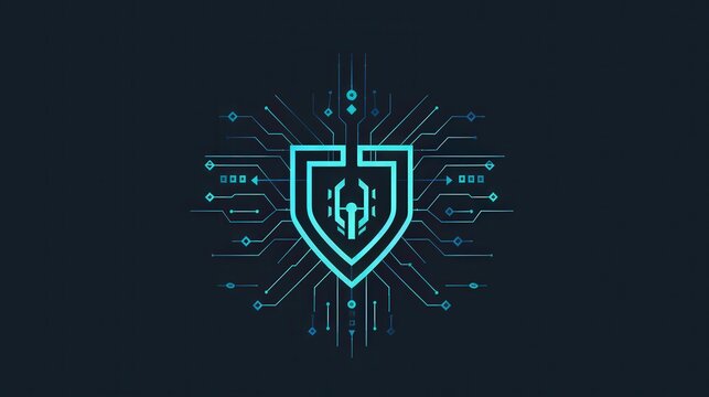 Imagine a logo for a high-tech cybersecurity firm. Describe the elements that suggest protection, reliability, and cutting-edge technology.