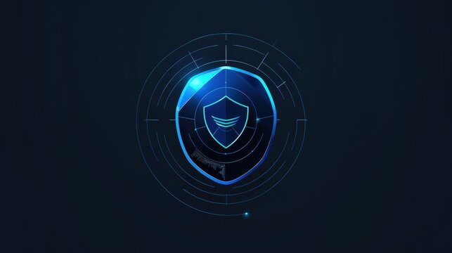 Imagine a logo for a high-tech cybersecurity firm. Describe the elements that suggest protection, reliability, and cutting-edge technology.