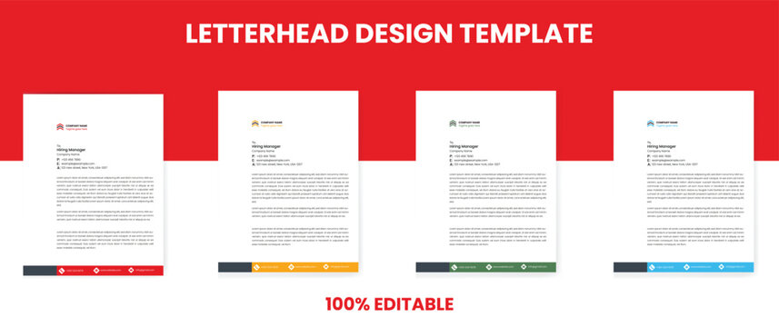 Modern and minimalist corporate company business letterhead template