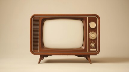 Vintage television set with a wooden frame and knobs, showcasing retro design.