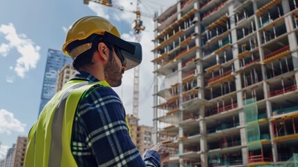 Poster - Imagine a virtual tour of a construction site where viewers can experience the assembly of a skyscraper through immersive VR technology
