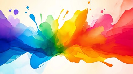 Sticker - A colorful explosion of paint with a rainbow of colors. The colors are vibrant and bright, creating a sense of energy and excitement. The image is dynamic and visually striking