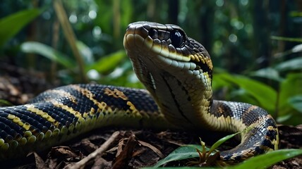 Wall Mural - snake in the grass