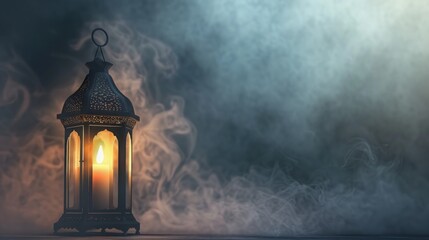 Sticker - Ornate Lantern in Smoky Atmosphere