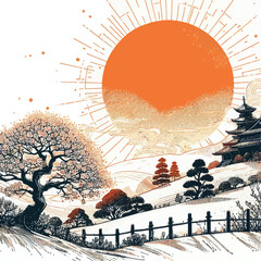 Wall Mural - vector of sunrise design 