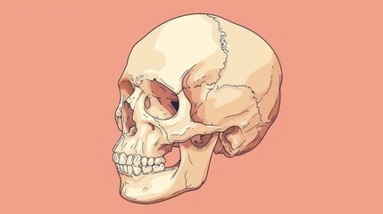 A medical illustration of a human skull.