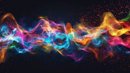 Wall Mural - Abstract Swirling Particle Motion