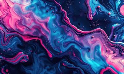 Leinwandbilder - Bright liquid waves cascading in a rhythmic pattern against a black background. Bright liquid waves cascading in a rhythmic pattern against a black background