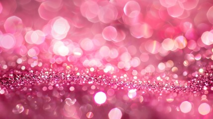 Sticker - Pink Glitter Background with Bokeh Effect