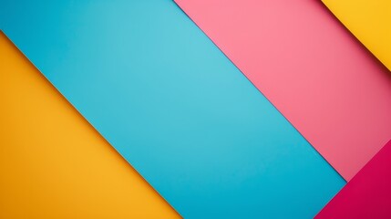 Poster - A colorful abstract background featuring diagonal lines in shades of blue, pink, and yellow. This image represents creativity, energy, and vibrancy. It can be used as a background for various design p