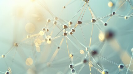 Poster - Networking focus, minimal background, extensive copy space, professional tone, elegant simplicity, abstract nodes and lines, soft color gradients, subtle tech elements, light and shadow play, high-res