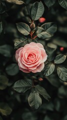 Canvas Print - Close-up of pink rose in a